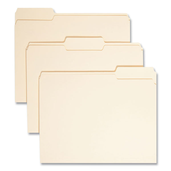 Smead™ Manila File Folders, 1/3-Cut Tabs: Assorted, Letter Size, 0.75" Expansion, Manila, 100/Box (SMD10330)