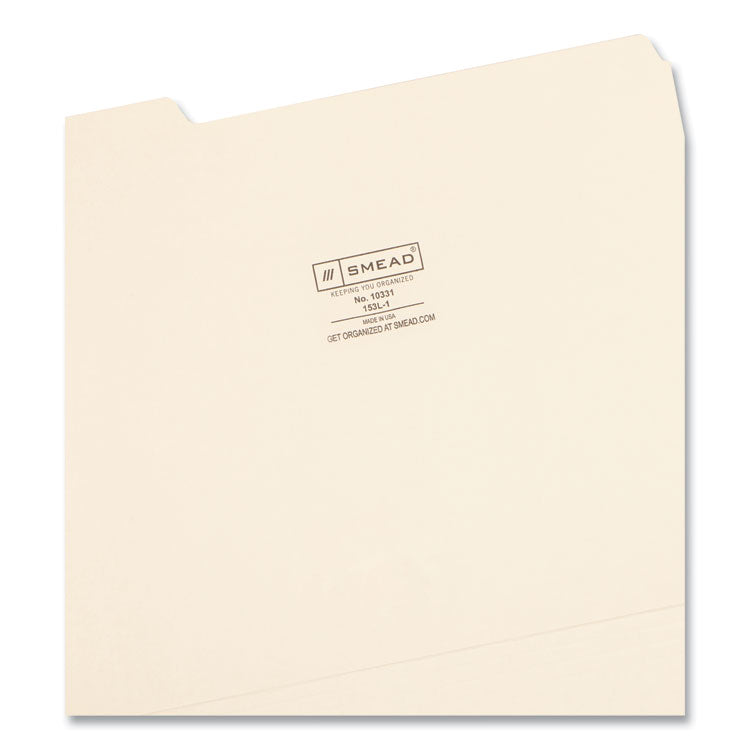 Smead™ Manila File Folders, 1/3-Cut Tabs: Left Position, Letter Size, 0.75" Expansion, Manila, 100/Box (SMD10331)