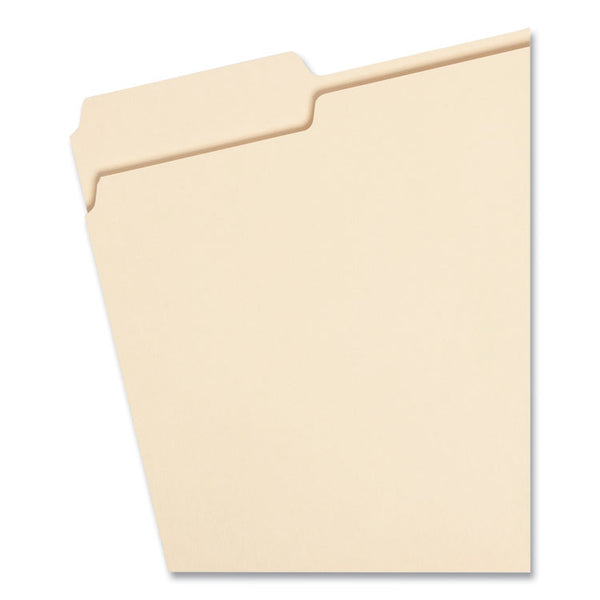 Smead™ 100% Recycled Manila Top Tab File Folders, 1/3-Cut Tabs: Assorted, Letter Size, 0.75" Expansion, Manila, 100/Box (SMD10339)