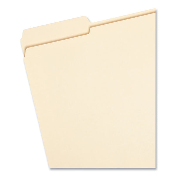 Smead™ 100% Recycled Reinforced Top Tab File Folders, 1/3-Cut Tabs: Assorted, Letter Size, 0.75" Expansion, Manila, 100/Box (SMD10347)