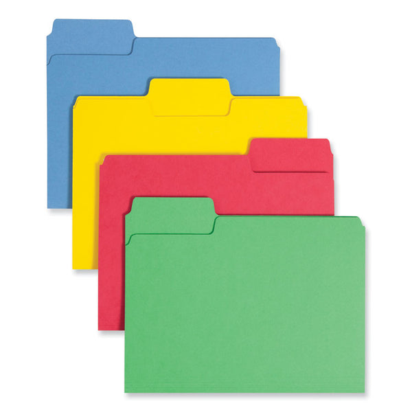 Smead™ SuperTab Colored File Folders, 1/3-Cut Tabs: Assorted, Letter Size, 0.75" Expansion, 14-pt Stock, Assorted Colors, 50/Box (SMD10410)