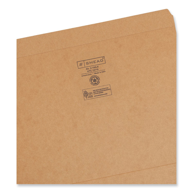 Smead™ Heavyweight Kraft File Folder, Straight Tabs, Letter Size, 0.75" Expansion, 11-pt Kraft, Brown, 100/Box (SMD10710)