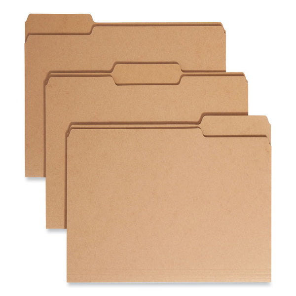 Smead™ Heavyweight Kraft File Folder, 1/3-Cut Tabs: Assorted, Letter Size, 0.75" Expansion, 17-pt Kraft, Brown, 50/Box (SMD10830)