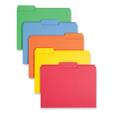 Smead™ Colored File Folders, 1/3-Cut Tabs: Assorted, Letter Size, 0.75" Expansion, Assorted: Blue/Green/Orange/Red/Yellow, 100/Box (SMD11943)