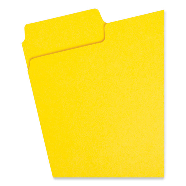 Smead™ SuperTab Colored File Folders, 1/3-Cut Tabs: Assorted, Letter Size, 0.75" Expansion, 11-pt Stock, Yellow, 100/Box (SMD11984)