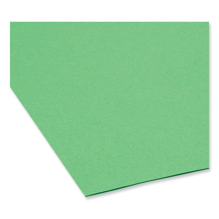 Smead™ Reinforced Top Tab Colored File Folders, Straight Tabs, Letter Size, 0.75" Expansion, Green, 100/Box (SMD12110)