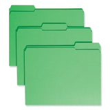 Smead™ Reinforced Top Tab Colored File Folders, 1/3-Cut Tabs: Assorted, Letter Size, 0.75" Expansion, Green, 100/Box (SMD12134)