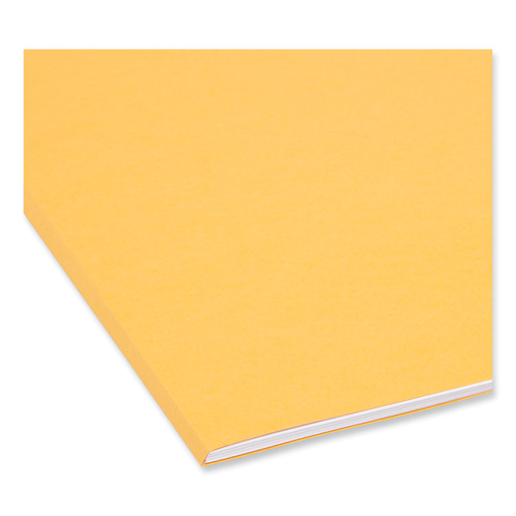 Smead™ Reinforced Top Tab Colored File Folders, 1/3-Cut Tabs: Assorted, Letter Size, 0.75" Expansion, Goldenrod, 100/Box (SMD12234)