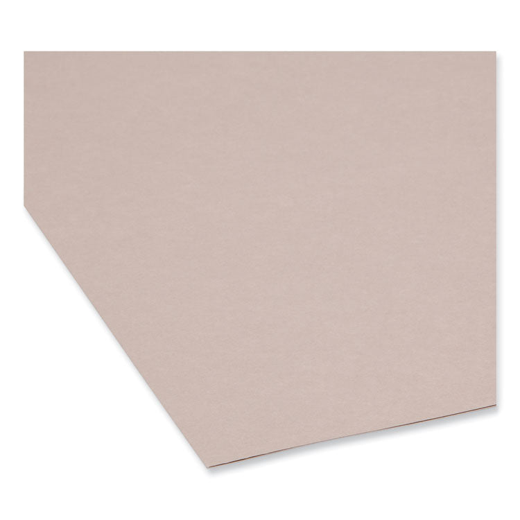 Smead™ Reinforced Top Tab Colored File Folders, Straight Tabs, Letter Size, 0.75" Expansion, Gray, 100/Box (SMD12310)