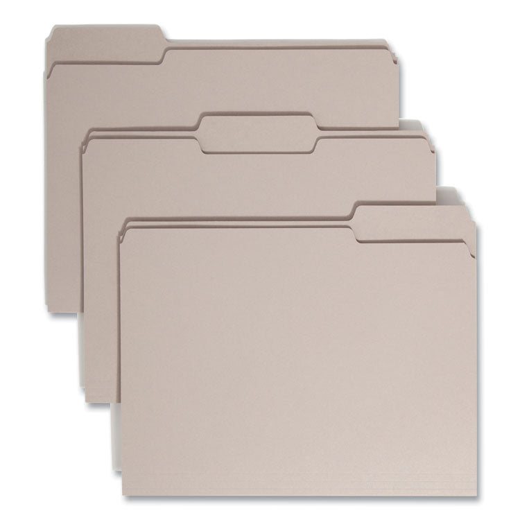 Smead™ Colored File Folders, 1/3-Cut Tabs: Assorted, Letter Size, 0.75" Expansion, Gray, 100/Box (SMD12343)