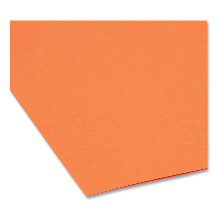 Smead™ Reinforced Top Tab Colored File Folders, 1/3-Cut Tabs: Assorted, Letter Size, 0.75" Expansion, Orange, 100/Box (SMD12534)