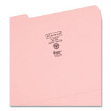 Smead™ Reinforced Top Tab Colored File Folders, 1/3-Cut Tabs: Assorted, Letter Size, 0.75" Expansion, Pink, 100/Box (SMD12634)