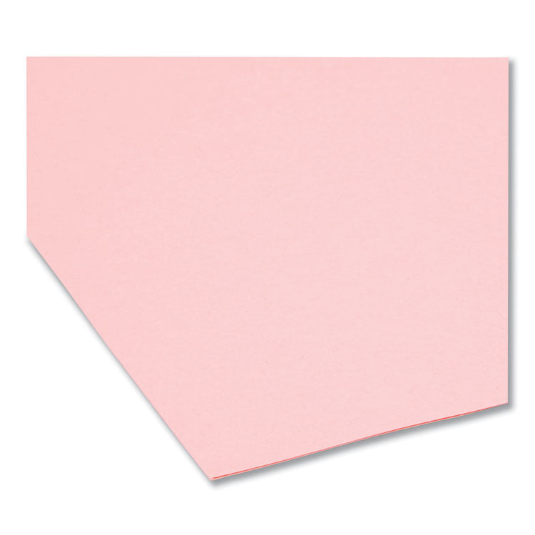 Smead™ Reinforced Top Tab Colored File Folders, 1/3-Cut Tabs: Assorted, Letter Size, 0.75" Expansion, Pink, 100/Box (SMD12634)