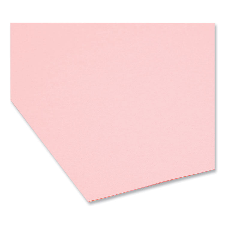 Smead™ Colored File Folders, 1/3-Cut Tabs: Assorted, Letter Size, 0.75" Expansion, Pink, 100/Box (SMD12643)