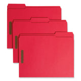 Smead™ Top Tab Colored Fastener Folders, 0.75" Expansion, 2 Fasteners, Letter Size, Red Exterior, 50/Box (SMD12740)