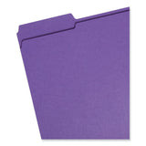 Smead™ Reinforced Top Tab Colored File Folders, 1/3-Cut Tabs: Assorted, Letter Size, 0.75" Expansion, Purple, 100/Box (SMD13034)