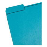 Smead™ Colored File Folders, 1/3-Cut Tabs: Assorted, Letter Size, 0.75" Expansion, Teal, 100/Box (SMD13143)