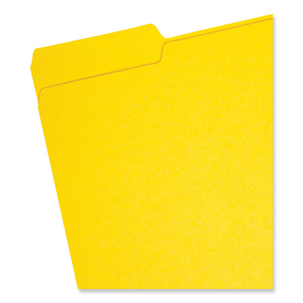 Smead™ Interior File Folders, 1/3-Cut Tabs: Assorted, Letter Size, 0.75" Expansion, Yellow, 100/Box (SMD10271)