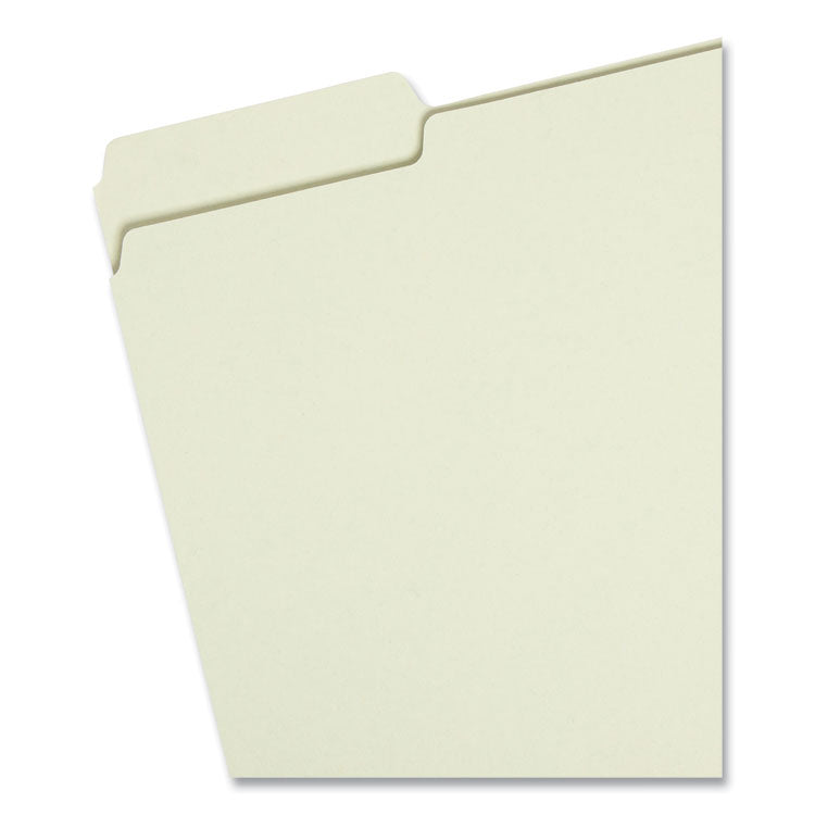 Smead™ Expanding Recycled Heavy Pressboard Folders, 1/3-Cut Tabs: Assorted, Letter Size, 1" Expansion, Gray-Green, 25/Box (SMD13230)