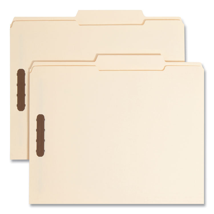 Smead™ Top Tab Fastener Folders, 1/3-Cut Tabs: Right, 0.75" Expansion, 2 Fasteners, Letter Size, Manila Exterior, 50/Box (SMD14538)