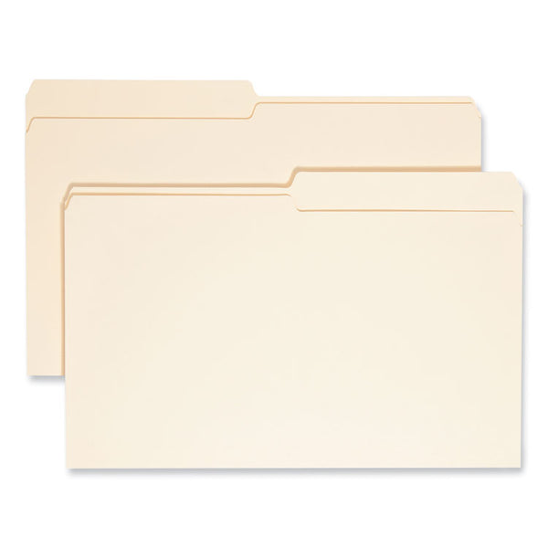 Smead™ Manila File Folders, 1/2-Cut Tabs: Assorted, Legal Size, 0.75" Expansion, Manila, 100/Box (SMD15320)