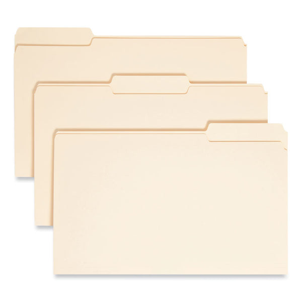 Smead™ Manila File Folders, 1/3-Cut Tabs: Assorted, Legal Size, 0.75" Expansion, Manila, 100/Box (SMD15330)