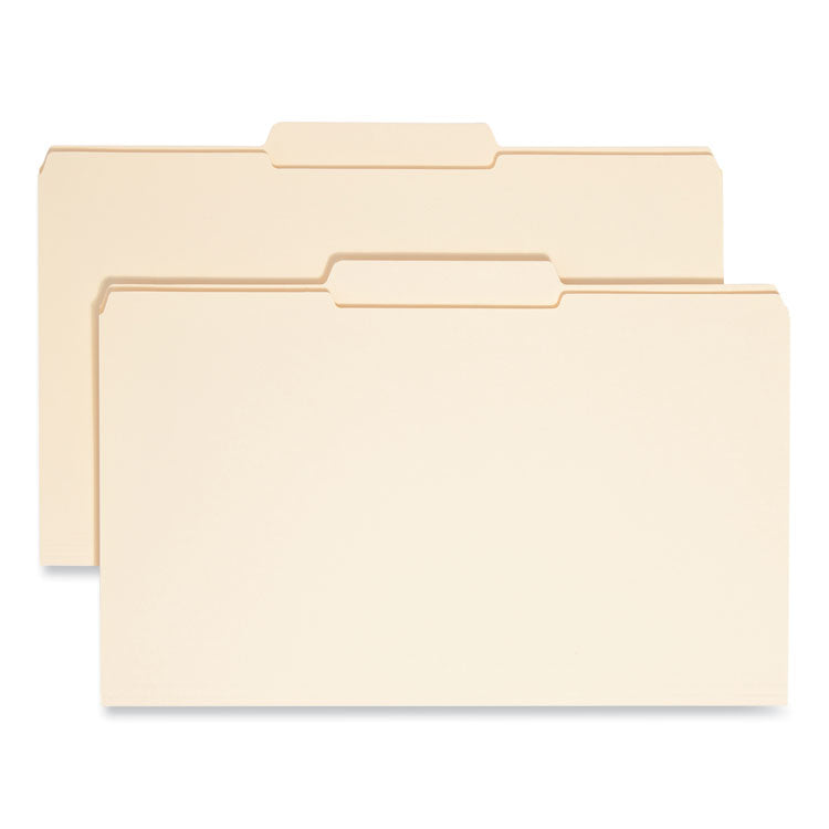 Smead™ Reinforced Tab Manila File Folders, 1/3-Cut Tabs: Center Position, Legal Size, 0.75" Expansion, 11-pt Manila, 100/Box (SMD15336)