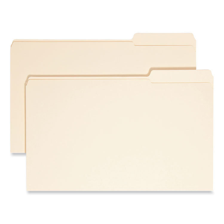 Smead™ Reinforced Tab Manila File Folders, 1/3-Cut Tabs: Right Position, Legal Size, 0.75" Expansion, 11-pt Manila, 100/Box (SMD15337)