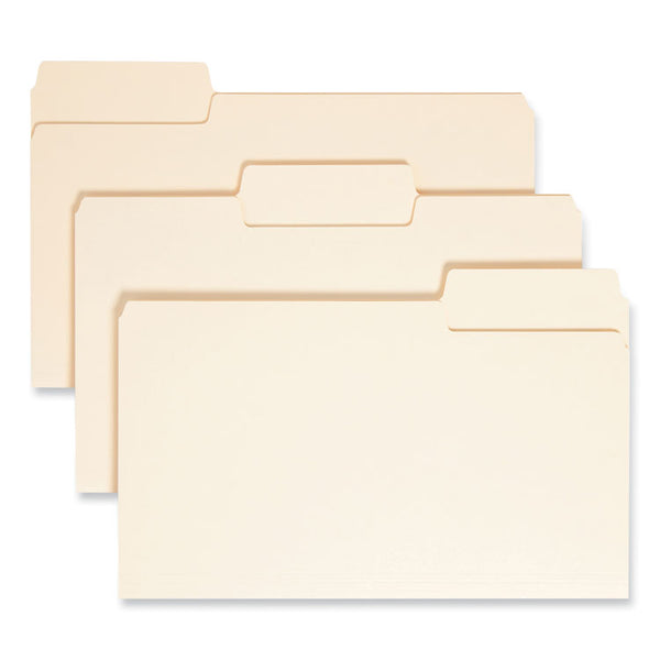 Smead™ SuperTab Top Tab File Folders, 1/3-Cut Tabs: Assorted, Legal Size, 0.75" Expansion, 14-pt Manila, 50/Box (SMD15401)