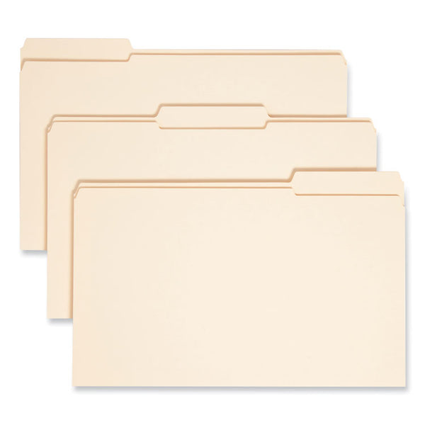 Smead™ Expandable Heavyweight File Folders, 1/3-Cut Tabs: Assorted, Legal Size, 1.5" Expansion, Manila, 50/Box (SMD15405)