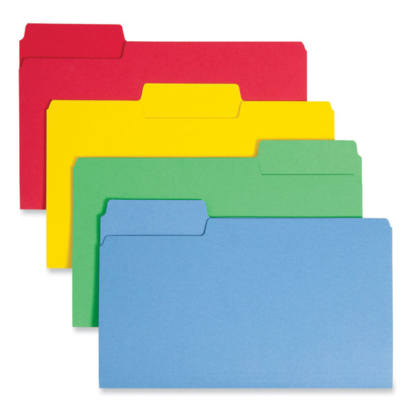 Smead™ SuperTab Colored File Folders, 1/3-Cut Tabs: Assorted, Legal Size, 0.75" Expansion, 14-pt Stock, Assorted Colors, 50/Box (SMD15410)