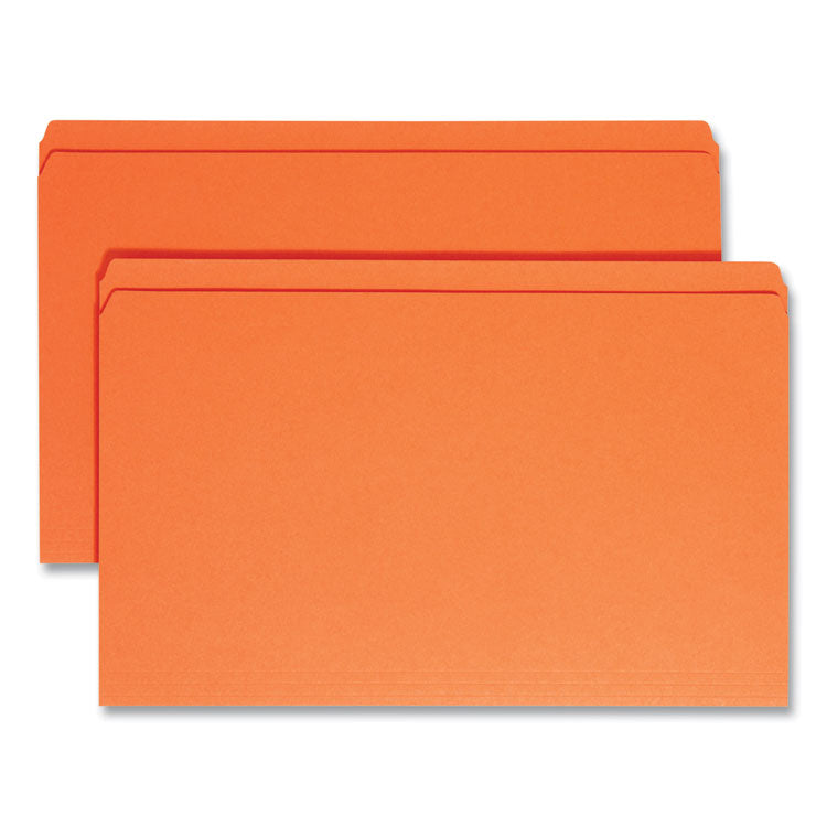 Smead™ Reinforced Top Tab Colored File Folders, Straight Tabs, Legal Size, 0.75" Expansion, Orange, 100/Box (SMD17510)