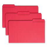 Smead™ Colored File Folders, 1/3-Cut Tabs: Assorted, Legal Size, 0.75" Expansion, Red, 100/Box (SMD17743)