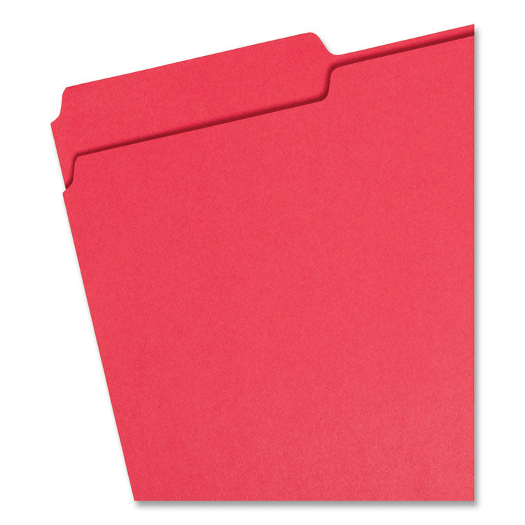 Smead™ Colored File Folders, 1/3-Cut Tabs: Assorted, Legal Size, 0.75" Expansion, Red, 100/Box (SMD17743)