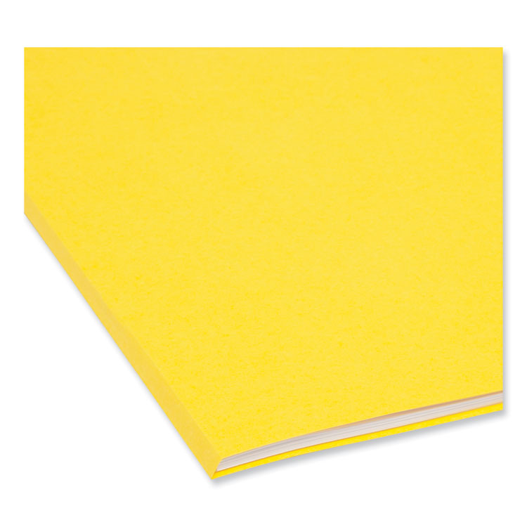 Smead™ Colored File Folders, 1/3-Cut Tabs: Assorted, Legal Size, 0.75" Expansion, Yellow, 100/Box (SMD17943)