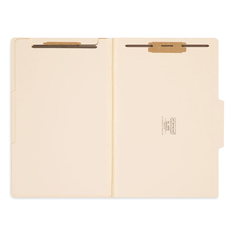 Smead™ Four-Section Top Tab Classification Folders, 2" Expansion, 1 Divider, 4 Fasteners, Legal Size, Manila, 10/Box (SMD18700) Each