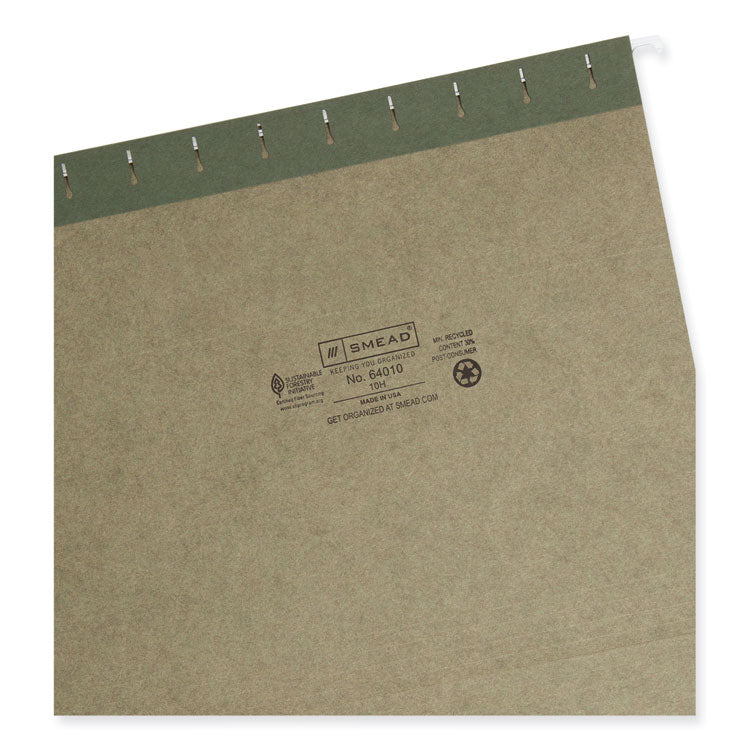 Smead™ Hanging Folders, Letter Size, Standard Green, 25/Box (SMD64010)