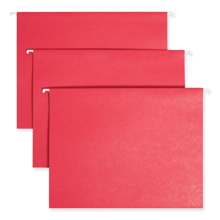 Smead™ TUFF Hanging Folders with Easy Slide Tab, Letter Size, 1/3-Cut Tabs, Red, 18/Box (SMD64043)