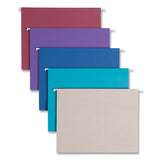 Smead™ Colored Hanging File Folders with 1/5 Cut Tabs, Letter Size, 1/5-Cut Tabs, Assorted Jewel Tone Colors, 25/Box (SMD64056)