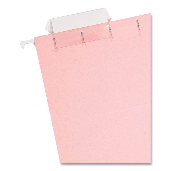 Smead™ Colored Hanging File Folders with 1/5 Cut Tabs, Letter Size, 1/5-Cut Tabs, Pink, 25/Box (SMD64066)