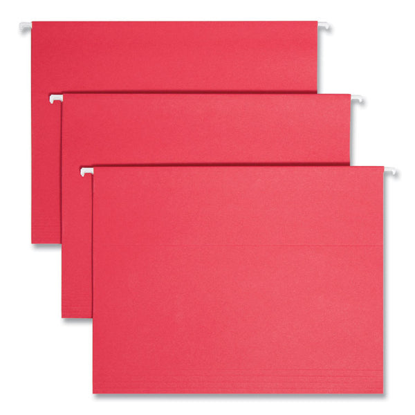 Smead™ Colored Hanging File Folders with 1/5 Cut Tabs, Letter Size, 1/5-Cut Tabs, Red, 25/Box (SMD64067)