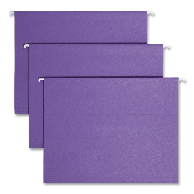 Smead™ Colored Hanging File Folders with 1/5 Cut Tabs, Letter Size, 1/5-Cut Tabs, Purple, 25/Box (SMD64072)