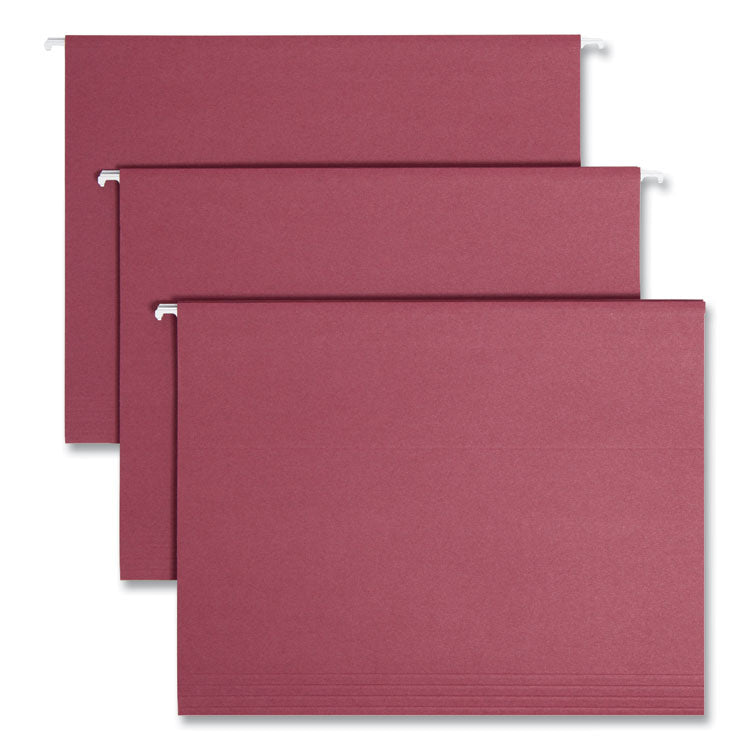 Smead™ Colored Hanging File Folders with 1/5 Cut Tabs, Letter Size, 1/5-Cut Tabs, Maroon, 25/Box (SMD64073)
