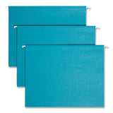 Smead™ Colored Hanging File Folders with 1/5 Cut Tabs, Letter Size, 1/5-Cut Tabs, Teal, 25/Box (SMD64074)