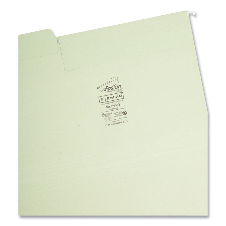 Smead™ FasTab Hanging Folders, Legal Size, 1/3-Cut Tabs, Moss, 20/Box (SMD64083)