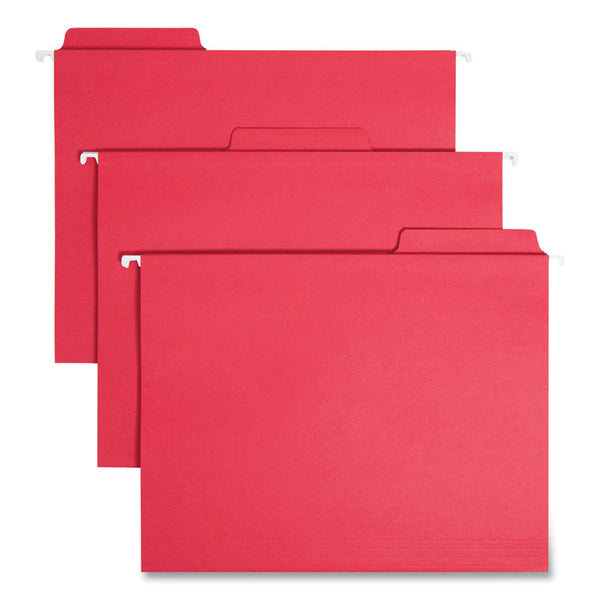 Smead™ FasTab Hanging Folders, Letter Size, 1/3-Cut Tabs, Red, 20/Box (SMD64096)