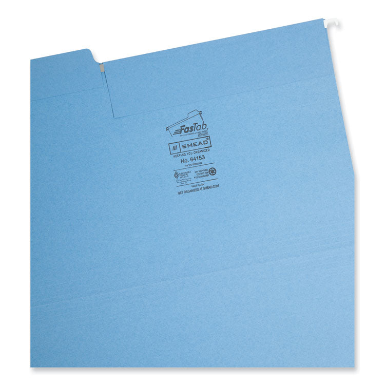 Smead™ FasTab Hanging Folders, Legal Size, 1/3-Cut Tabs, Assorted Colors, 18/Box (SMD64153)