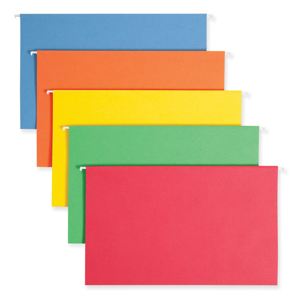Smead™ Colored Hanging File Folders with 1/5 Cut Tabs, Legal Size, 1/5-Cut Tabs, Assorted Colors, 25/Box (SMD64159)