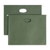 Smead™ Hanging Pockets with Full-Height Gusset, 1 Section, 3.5" Capacity, Letter Size, Standard Green, 10/Box (SMD64220) Box of 10