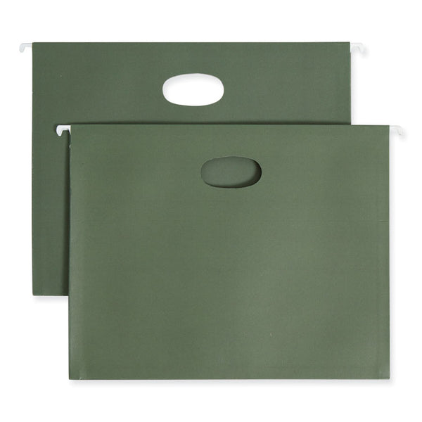 Smead™ Hanging Pockets with Full-Height Gusset, 1 Section, 3.5" Capacity, Letter Size, Standard Green, 10/Box (SMD64220)